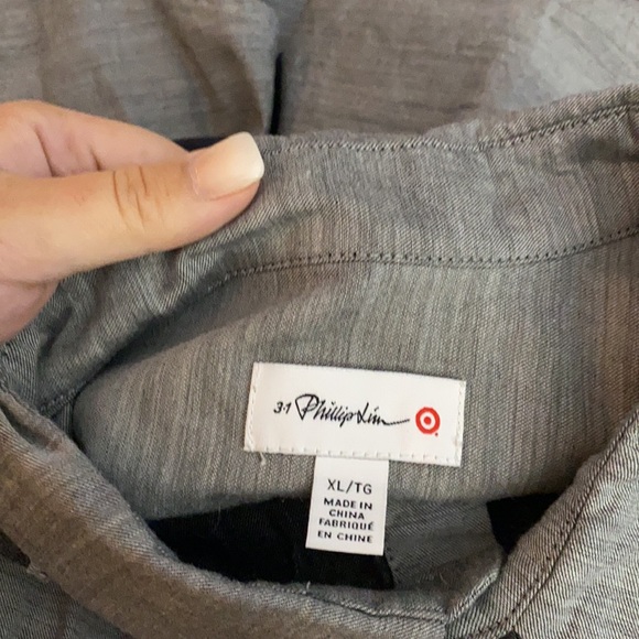 3.1 Phillip Lim for target grey & black button up - Picture 4 of 6